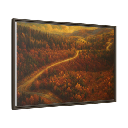 Autumn Landscape Framed Canvas Art, Cozy Home Decor, Warm Fall Vibes, Gift for Nature Lovers, Perfect for Thanksgiving