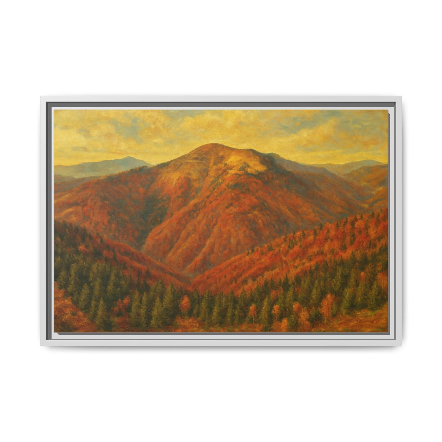 Autumn Landscape Wall Art, Cozy Home Decor, Nature Print, Framed Canvas, Fall Decorations, Gift Idea for Art Lovers