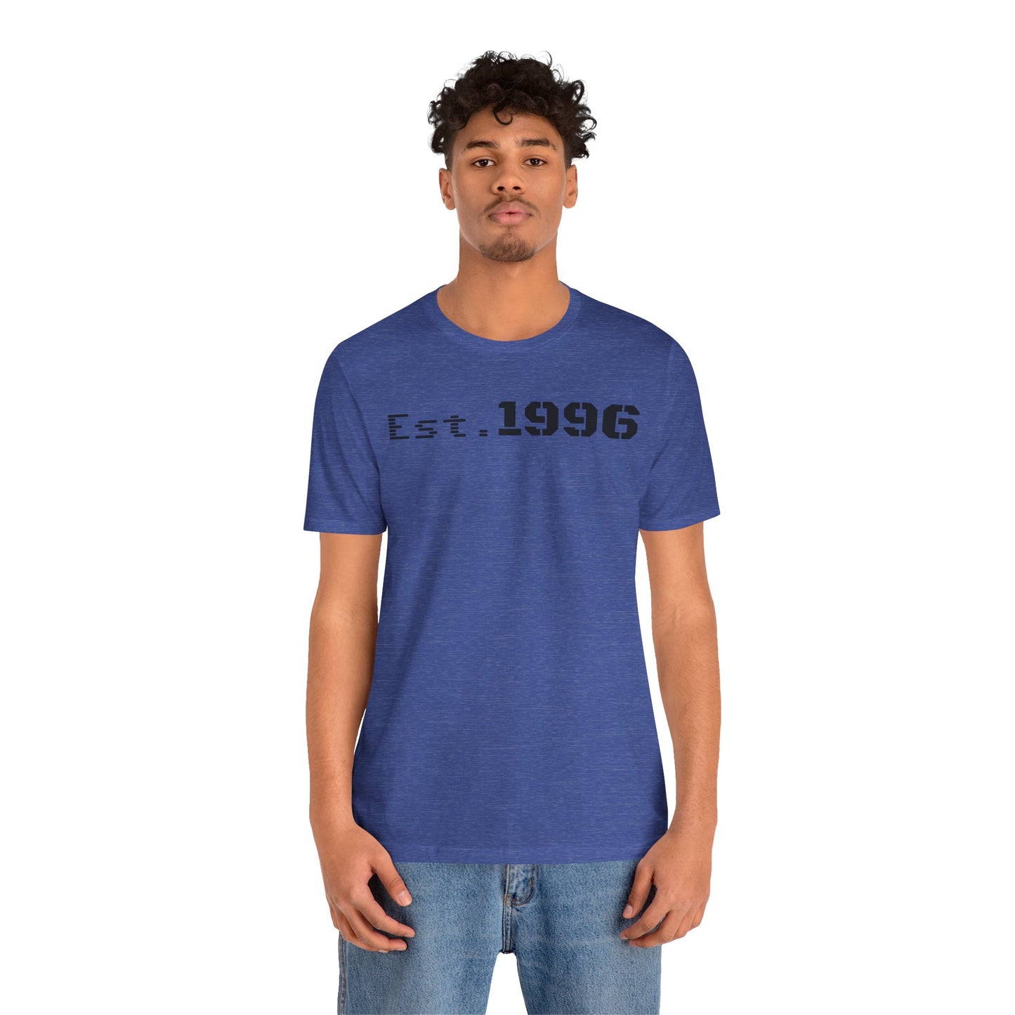 Unisex Jersey Tee - 'Est. 1996' Graphic Shirt, Birthday Gift, Casual Wear, Vintage Style, Retro Fashion, Gift for Him/Her