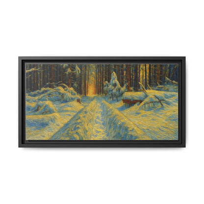 Canvas Art, Winter Landscape Wall Decor, Nature Lovers Gift, Seasonal Decor, Holiday Wall Art, Cozy Home Decoration, Framed Matte Canvas