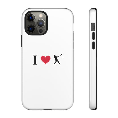 Baseball Love Phone Case, Tough Cases for Sports Lovers, i Heart Baseball Protection, Gift for Players, Cute Sports Case