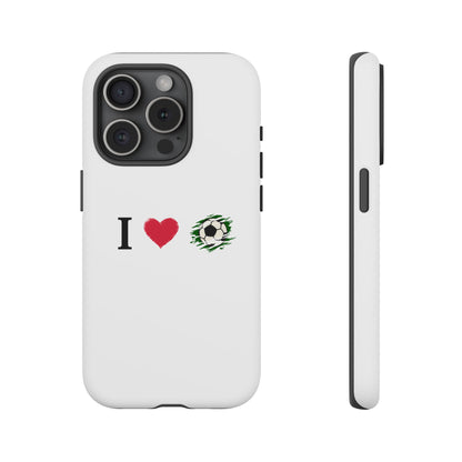 Soccer Phone Case, I Love Soccer, Tough Case Cover, Sporty Phone Accessories, Gift for Soccer Lovers, Unique Soccer Design