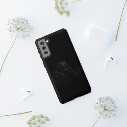Werewolf Phone Case, Tough Cases, Black Panther Design, Gift for Animal Lovers, Phone Accessories, Fierce Phone Protection