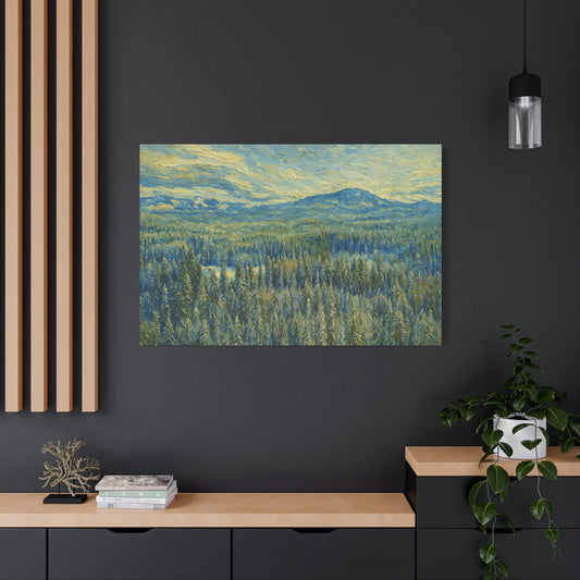 Scenic Landscape Canvas Print, Rustic Home Decor, Wall Art for Nature Lovers, Gift for Art Enthusiasts, Serene Forest Artwork - product image