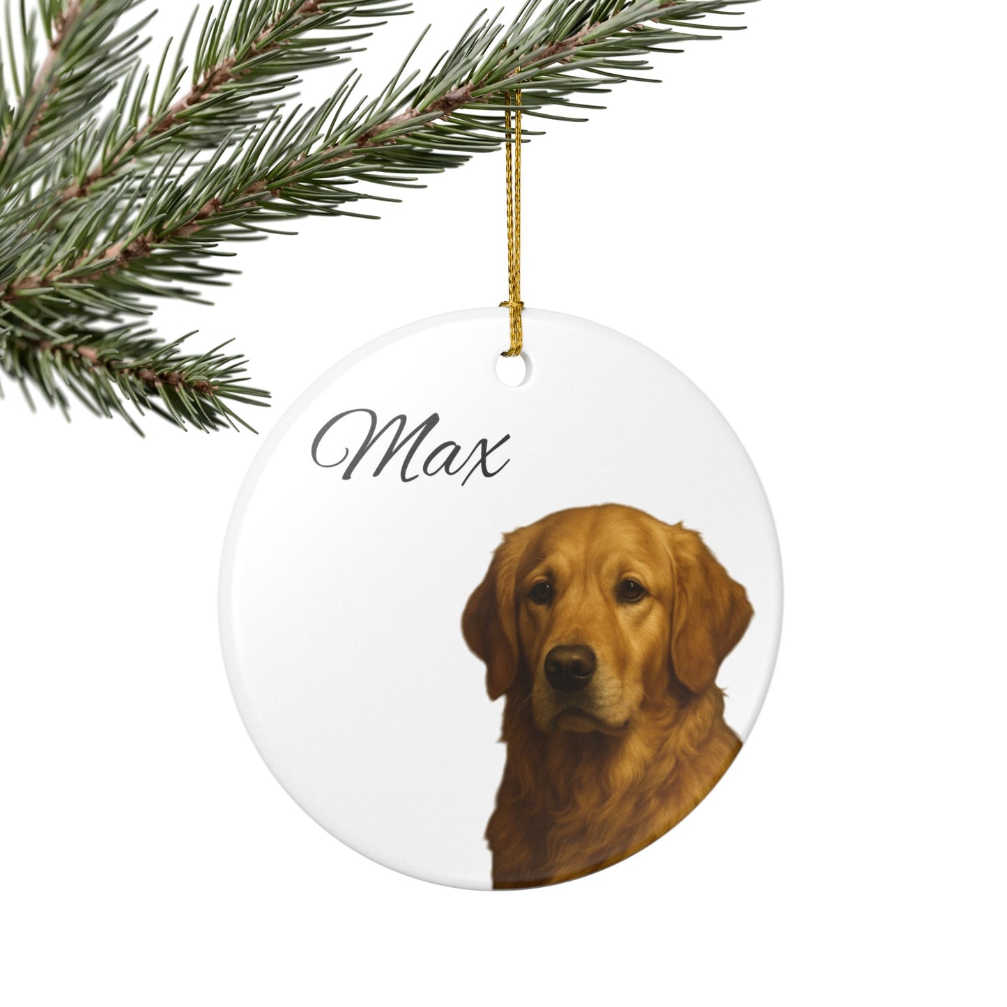 Dog Personalised Ceramic Decoration Ornament, (1pc) - Pet Keepsake for Christmas Tree, Custom Puppy Gift, Unique Dog Lover Decor,