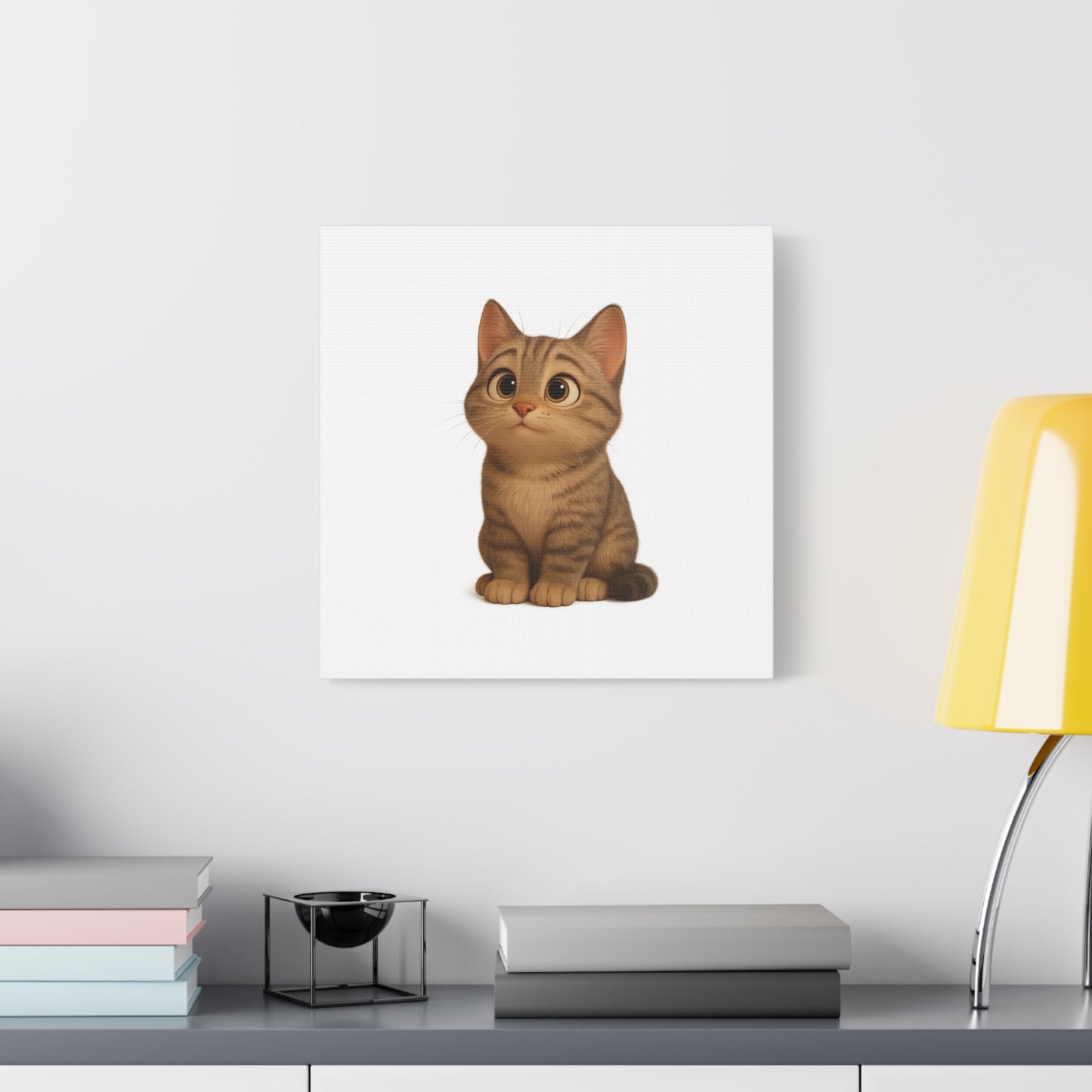 Adorable Cat Canvas Art, Cute Cat Wall Decor, Pet Lover Gift, Nursery Wall Art, Animal Print, Modern Home Decor