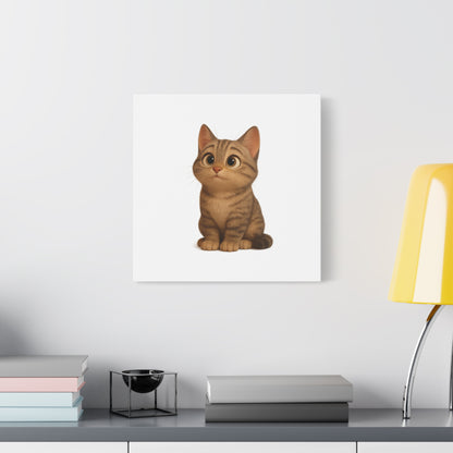 Adorable Cat Canvas Art, Cute Cat Wall Decor, Pet Lover Gift, Nursery Wall Art, Animal Print, Modern Home Decor