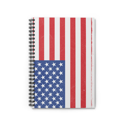 American Flag Spiral Notebook - Ruled Lines, Patriotic Journal, USA Theme, Gift for Veterans, College Supplies, Independence Day Notebook - product image