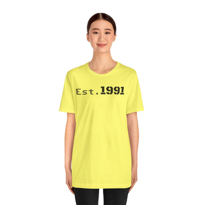 Established 1991 Unisex Jersey Tee | Vintage Anniversary Gift | Casual Wear, Birthday Shirt, Retro Style, Statement Tee, Gift for Him/Her