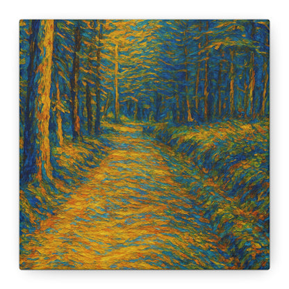 Van Gogh Style Forest Canvas Art | Nature Wall Decor, Home Office Accent, Gift for Nature Lovers, Gallery Wrapped, Living Room Wall Art